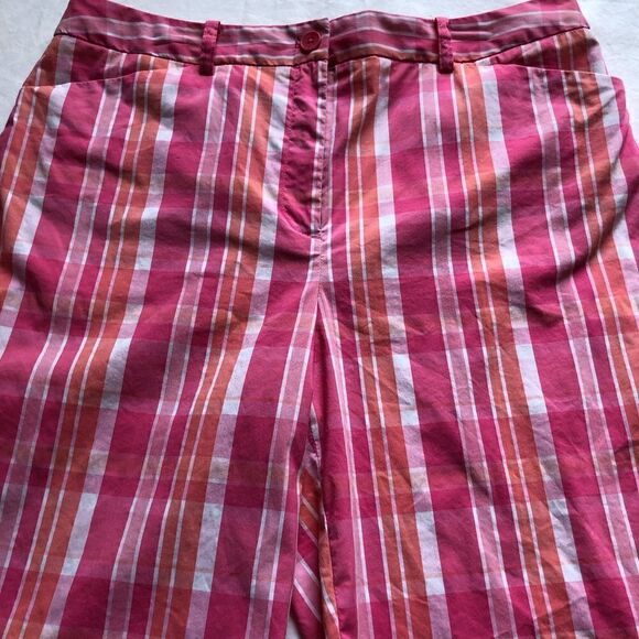 Jones New York Stretch Bermuda shorts Size 14 pink/orange/white stripe - Picture 4 of 6